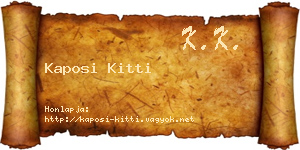 Kaposi Kitti névjegykártya