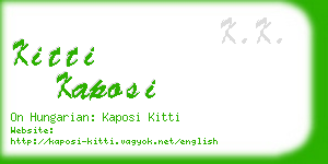 kitti kaposi business card